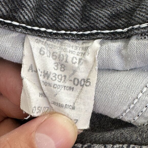 Vintage Wrangler Black Denim Jean Shorts Grunge - Picture 4 of 6